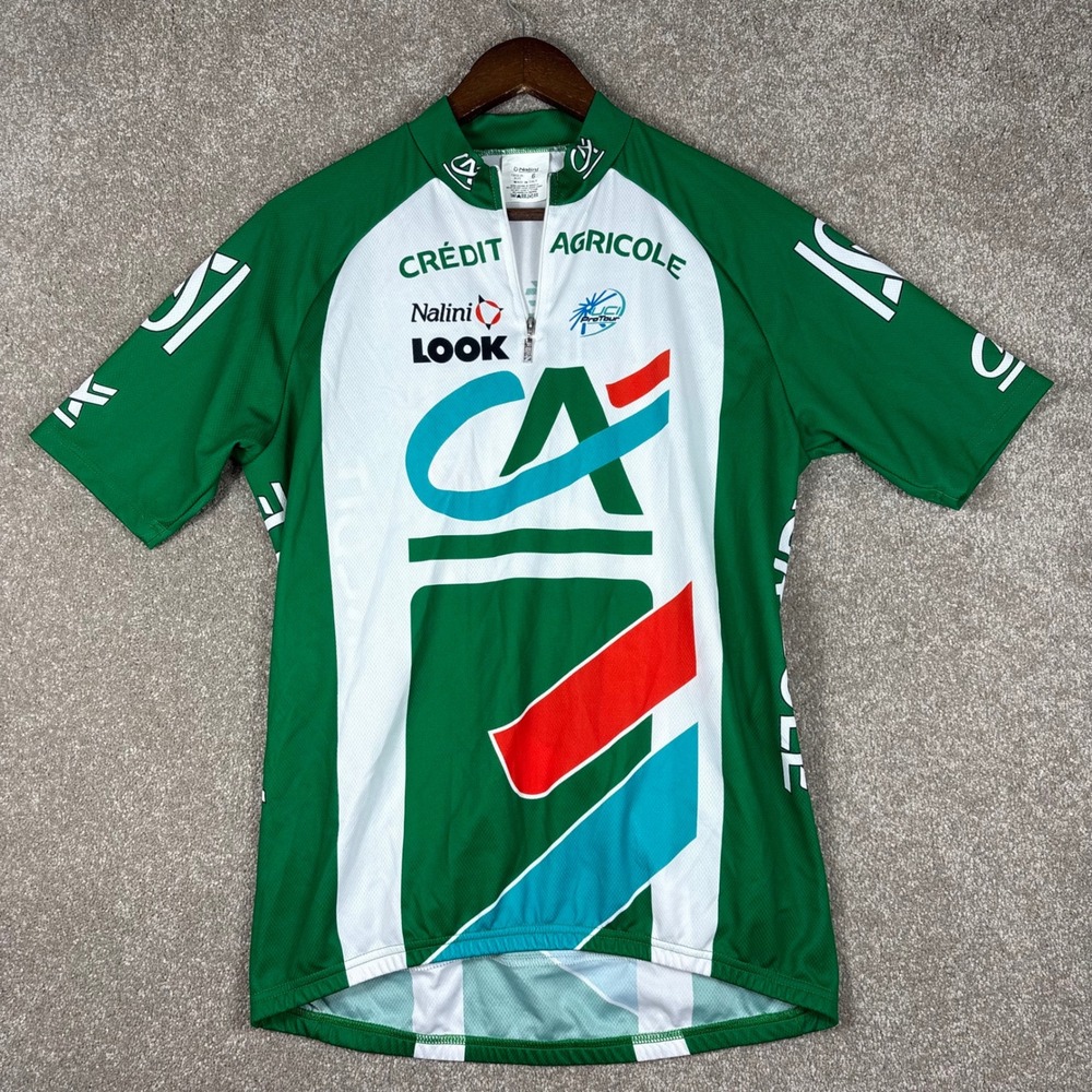 Nalini Credit Agricole UCI ProTour Cycling Jersey Green White Mens Size 6 Italy
